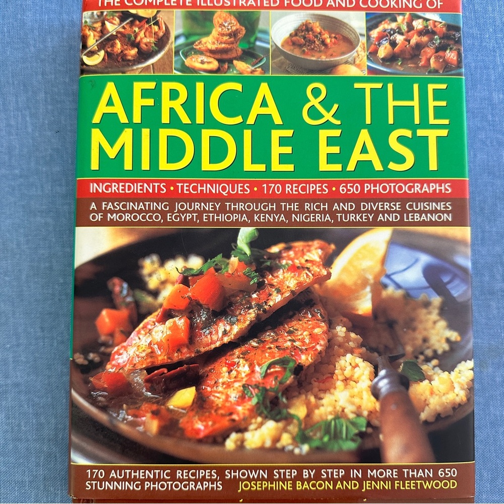 Cookbook of authentic African and middle eastern dishes. Great illustrations